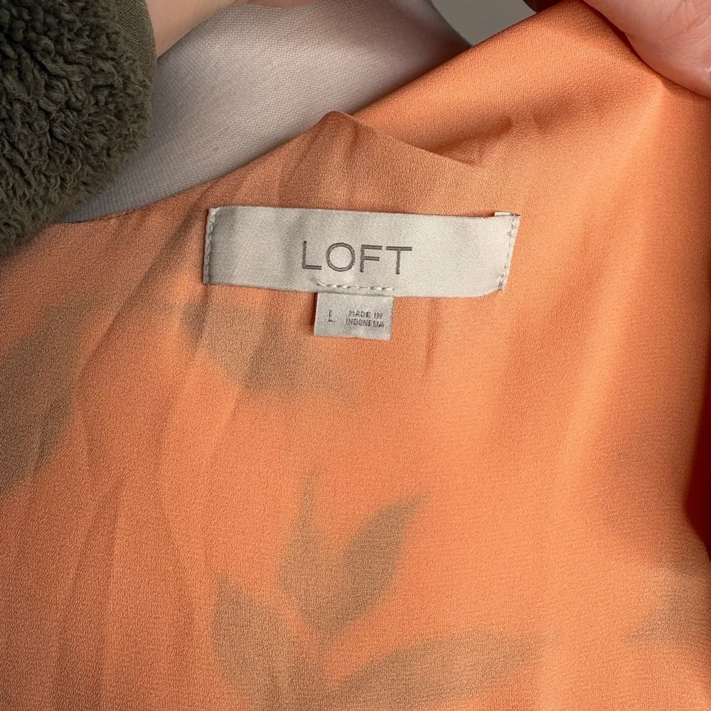 LOFT Peach Floral Off-Shoulder Blouse - Picture 9 of 9